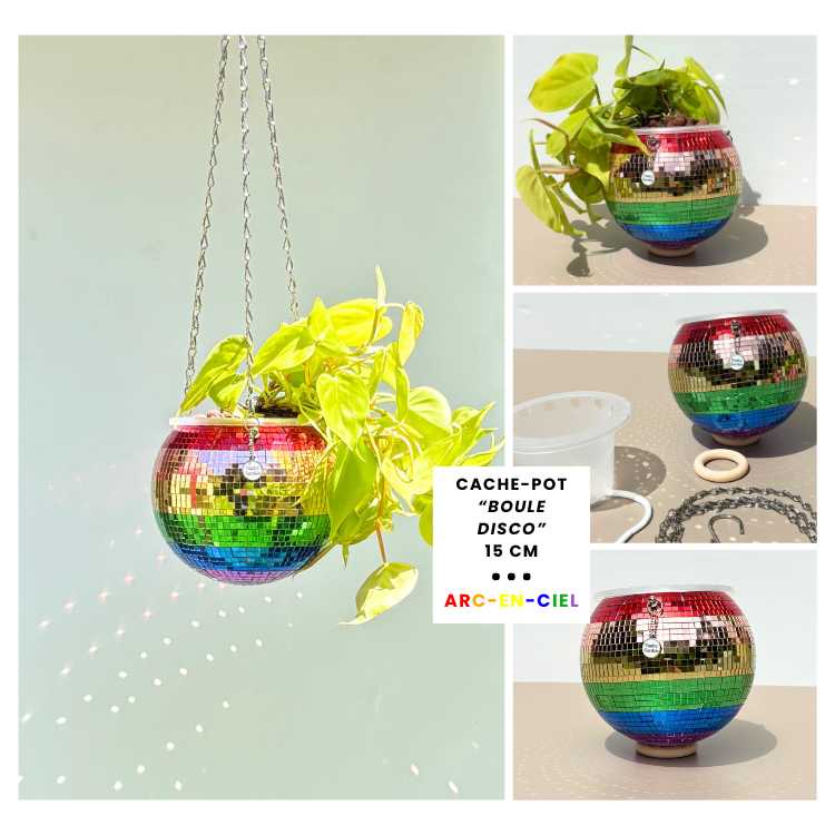 Cache-pot "Boule Disco"