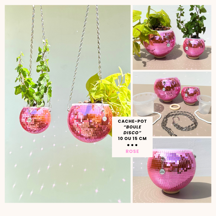 Cache-pot "Boule Disco"